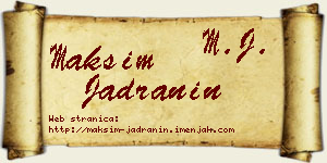 Maksim Jadranin vizit kartica